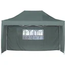 Folding gazebo 3x4.5m incl. 3 side panels weatherproof green