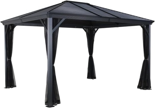 "Pavillon Ventura 1010 295,5×295,5×260,5 cm Szary Bazalt – Pawilon aluminiowy ze stalowym dachem image"