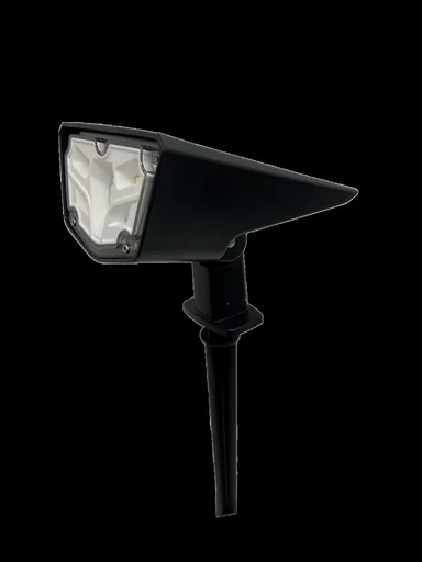 "LED solar outdoor light in black image"