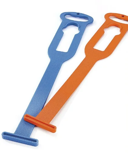 "Professional hose holder - particularly robust and stable Orange/Blue image"