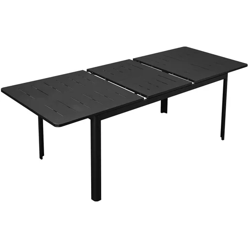 "Extendable balcony table 180-240 cm patio table extendable dining table outdoor aluminum black image"