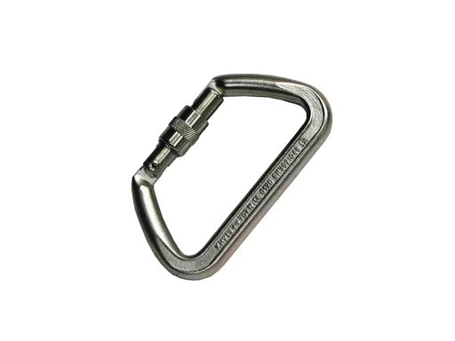 "Locking carabiner made of steel, breaking load 50 kilonewtons (5100 kg) image"