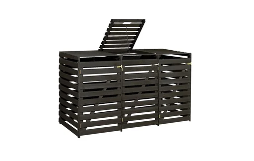 "Garbage can box for 3 tons of 240 L each, anthracite impregnated image"