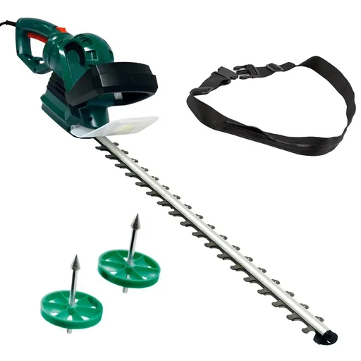 "Set electric hedge trimmer "GM 7160", with safety work belt + diamond sharpener set, 2 pieces image"