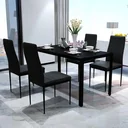 5 pieces dining table black