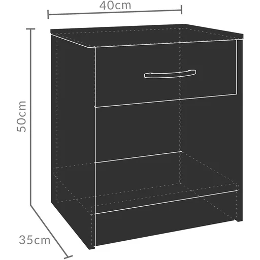 "Bedside table with drawer - reddish brown - 50x40x35 cm image"