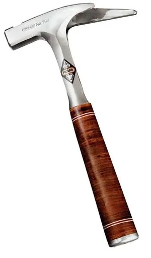 "Roofing hammer with magnetic nail holder and leather handle image"