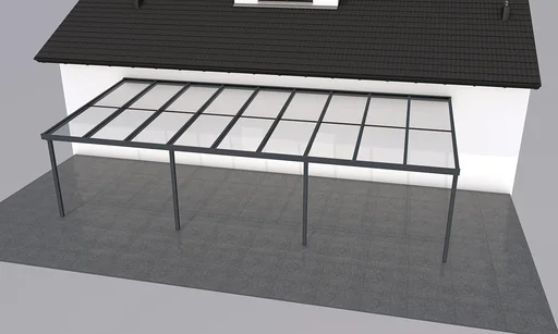 "Patio roof Premium, anthracite, 9135 x 4060 mm - 10 mm laminated safety glass (VSG) image"