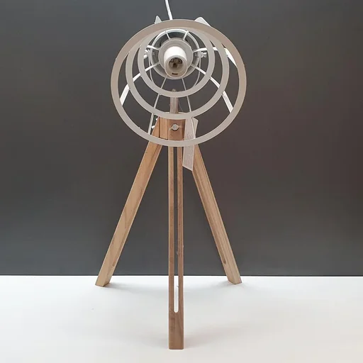 "Excellent Houseware Lamp Metal with Wood 17x50cm image"